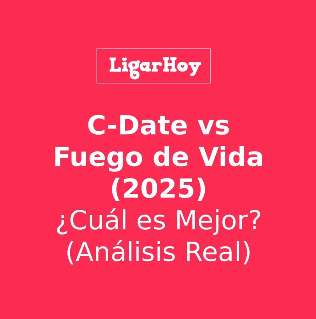 Comparativa C-Date vs Fuego de Vida, mostrando la calidad de perfiles 'Premium' de C-Date frente a los 'Amateur' de Fuego de Vida.