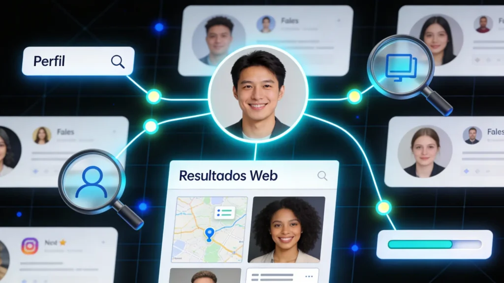 Verificación de identidad de perfil de citas usando búsqueda inversa.